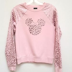 Minnie Mouse Leopard Pattern Sweatshirt Size XL